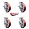 Service Caster 8 Inch Kingpinless Red Poly on Steel Wheel Swivel Caster Set with Brakes SCC SCC-KP30S820-PUR-RS-SLB-4 - alternate 6